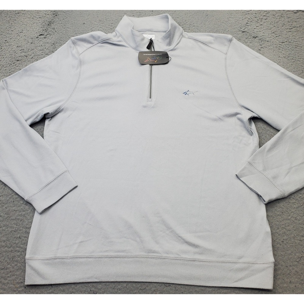 Greg Norman Golf 1/4 Zip Pullover Mens Large Gray Play-Dry Performance G7XLK200